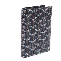 Goyard Blue Goyardine Coated Canvas Grenelle Passport Holder