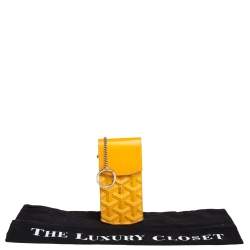 Goyard Mustard Yellow Coated Canvas And Leather Portier GM Key Pouch