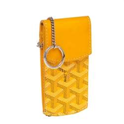 Goyard Mustard Yellow Coated Canvas And Leather Portier GM Key Pouch