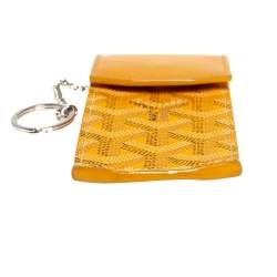Goyard Mustard Yellow Coated Canvas And Leather Portier GM Key Pouch