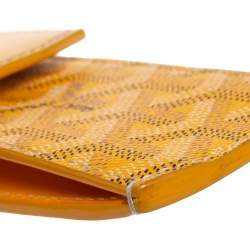 Goyard Mustard Yellow Coated Canvas And Leather Portier GM Key Pouch