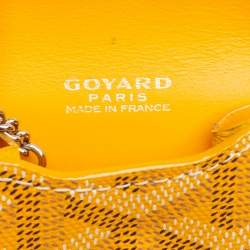 Goyard Mustard Yellow Coated Canvas And Leather Portier GM Key Pouch