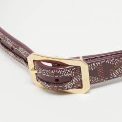 Goyard Burgundy Goyardine Coated Canvas and Leather Rudy Belt 75 CM