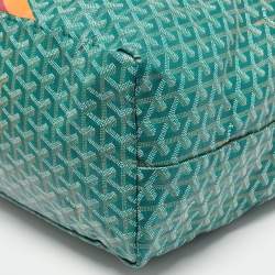 Goyard Green Goyardine Coated Canvas and Leather Stripe Saint Louis GM Tote