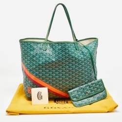 Goyard Green Goyardine Coated Canvas and Leather Stripe Saint Louis GM Tote