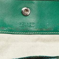 Goyard Green Goyardine Coated Canvas and Leather Stripe Saint Louis GM Tote
