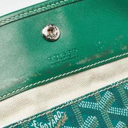 Goyard Green Goyardine Coated Canvas and Leather Stripe Saint Louis GM Tote