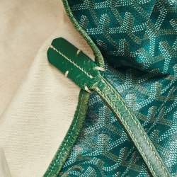 Goyard Green Goyardine Coated Canvas and Leather Stripe Saint Louis GM Tote