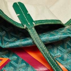 Goyard Green Goyardine Coated Canvas and Leather Stripe Saint Louis GM Tote