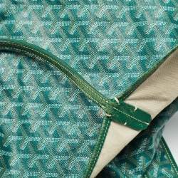 Goyard Green Goyardine Coated Canvas and Leather Stripe Saint Louis GM Tote
