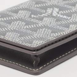 Goyard Grey Goyardine Coated Canvas and Leather Business Card Holder 