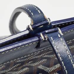 Goyard Navy Blue Goyardine Coated Canvas and Leather Bellechasse PM Tote