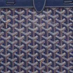 Goyard Navy Blue Goyardine Coated Canvas and Leather Bellechasse PM Tote