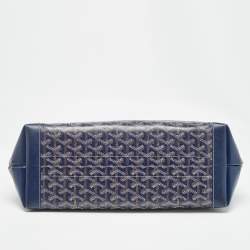 Goyard Navy Blue Goyardine Coated Canvas and Leather Bellechasse PM Tote