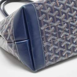 Goyard Navy Blue Goyardine Coated Canvas and Leather Bellechasse PM Tote