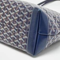 Goyard Navy Blue Goyardine Coated Canvas and Leather Bellechasse PM Tote