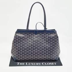 Goyard Navy Blue Goyardine Coated Canvas and Leather Bellechasse PM Tote