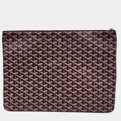 Goyard Burgundy Coated Canvas GM Senna Clutch 
