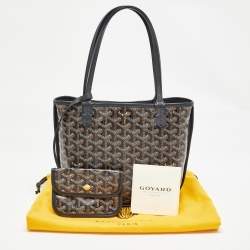 Goyard Black Goyardine Coated Canvas Anjou Mini Reversible Bag