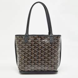 Goyard Black Goyardine Coated Canvas Anjou Mini Reversible Bag