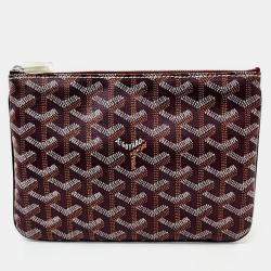 Goyard Burgurdy Goyardine Senat PM Cosmetic Bag