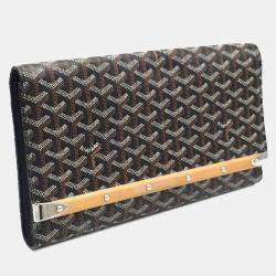 Goyard Black Canvas Monte Carlo Bois Clutch