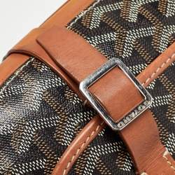 Goyard Brown Goyardine Coated Canvas and Leather Belvedere MM Saddle Bag