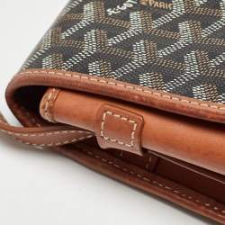 Goyard Brown Goyardine Coated Canvas and Leather Belvedere MM Saddle Bag