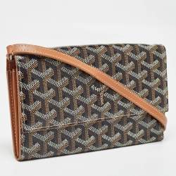Goyard Brown Goyardine Coated Canvas Varenne Wallet on Strap