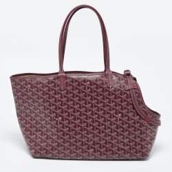 Goyard Burgundy Goyardine Coated Canvas and Leather The Chien Gris Bag