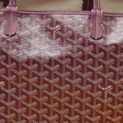 Goyard Burgundy Goyardine Coated Canvas and Leather The Chien Gris Bag