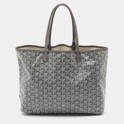 Pre Owned Goyard Grey Goyardine Coated Canvas and Leather Saint Louis PM Tote