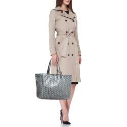 Pre Owned Goyard Grey Goyardine Coated Canvas and Leather Saint Louis PM Tote