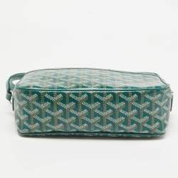 Pre Owned Goyard Green Coated Canvas and Leather Cap Vert Crossbody Bag