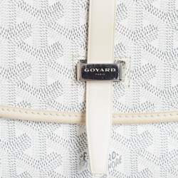 Goyard White Goyardine Coated Canvas and Leather Belvedere PM Bag