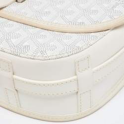 Goyard White Goyardine Coated Canvas and Leather Belvedere PM Bag