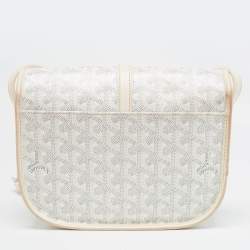 Goyard White Goyardine Coated Canvas and Leather Belvedere PM Bag