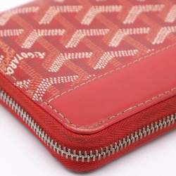 Goyard Red Goyardine Coated Canvas Matignon Zip Around Wallet