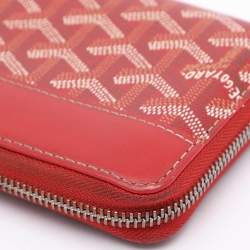 Goyard Red Goyardine Coated Canvas Matignon Zip Around Wallet