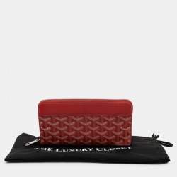 Goyard Red Goyardine Coated Canvas Matignon Zip Around Wallet