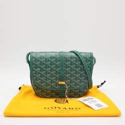 Goyard Green Goyardine Coated Canvas and Leather Belvedere II PM Saddle Bag