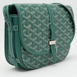 Goyard Green Goyardine Coated Canvas and Leather Belvedere II PM Saddle Bag