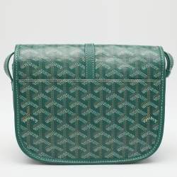 Goyard Green Goyardine Coated Canvas and Leather Belvedere II PM Saddle Bag