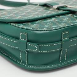 Goyard Green Goyardine Coated Canvas and Leather Belvedere II PM Saddle Bag