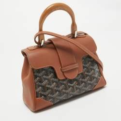 Goyard Brown Goyardine Coated Canvas and Leather Mini Saigon Top Handle Bag