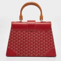 Goyard Red Goyardine Coated Canvas and Leather Saigon MM Top Handle Bag