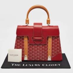 Goyard Red Goyardine Coated Canvas and Leather Saigon MM Top Handle Bag