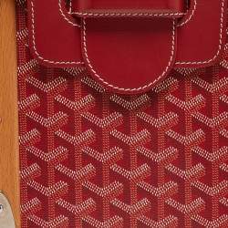 Goyard Red Goyardine Coated Canvas and Leather Saigon MM Top Handle Bag
