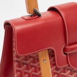 Goyard Red Goyardine Coated Canvas and Leather Saigon MM Top Handle Bag