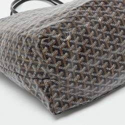 Pre Owned Goyard Black Goyardine Coated Canvas and Leather Saint Louis GM Tote